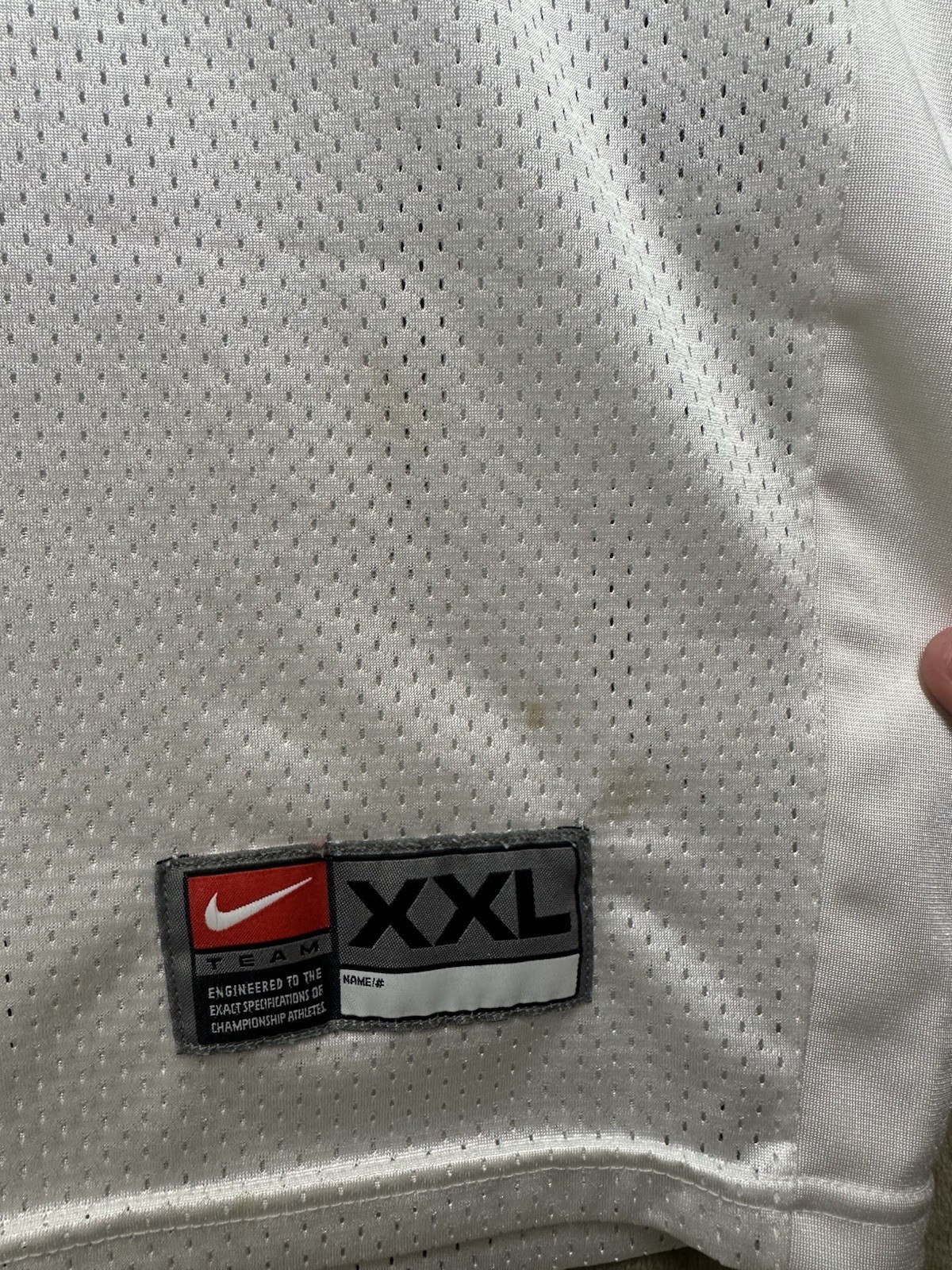 Solid White Any Team Blank Custom Jersey Mens XXL 2XL Nike Engineered practice