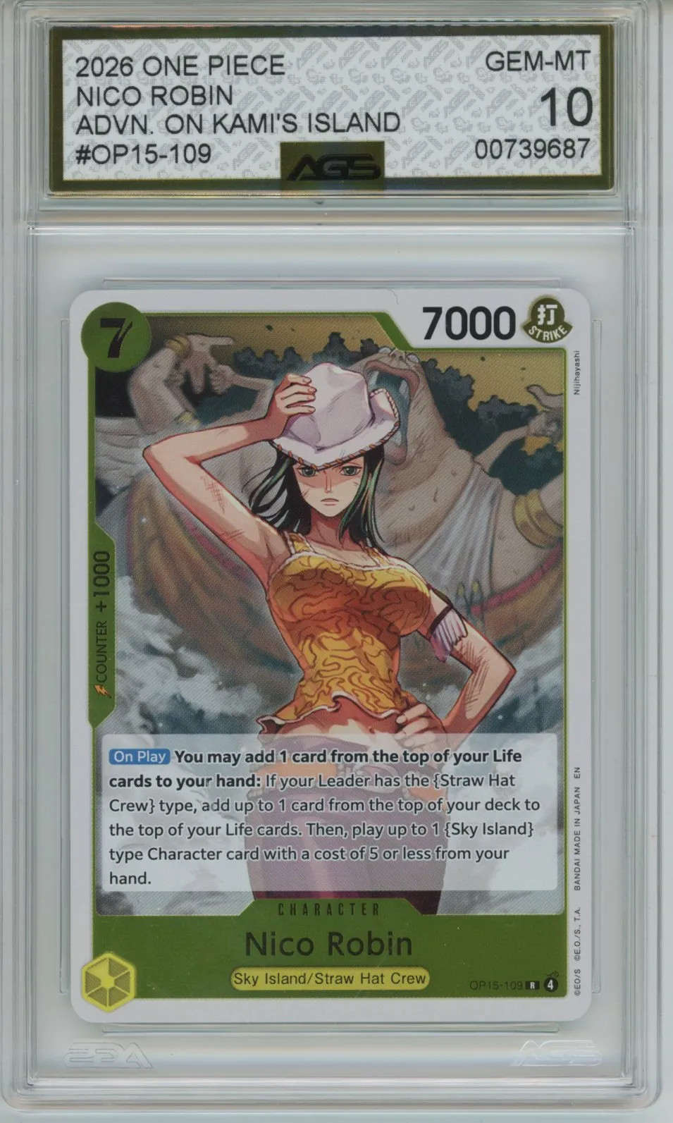 2026 One Piece ADVENTURE ON KAMI’S ISLAND NICO ROBIN OP15-109 AGS 10