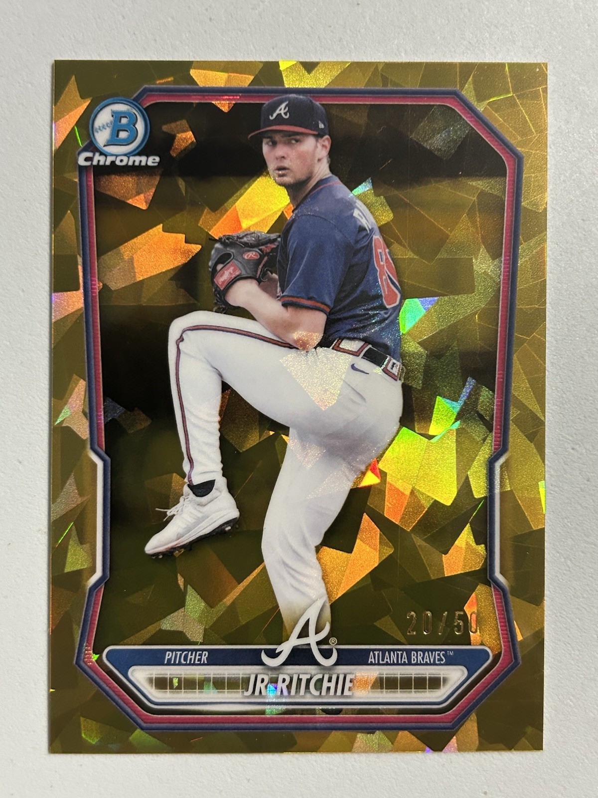 2026 Bowman Sapphire JR Ritchie Chrome Prospects Gold Refractor #/50 Braves