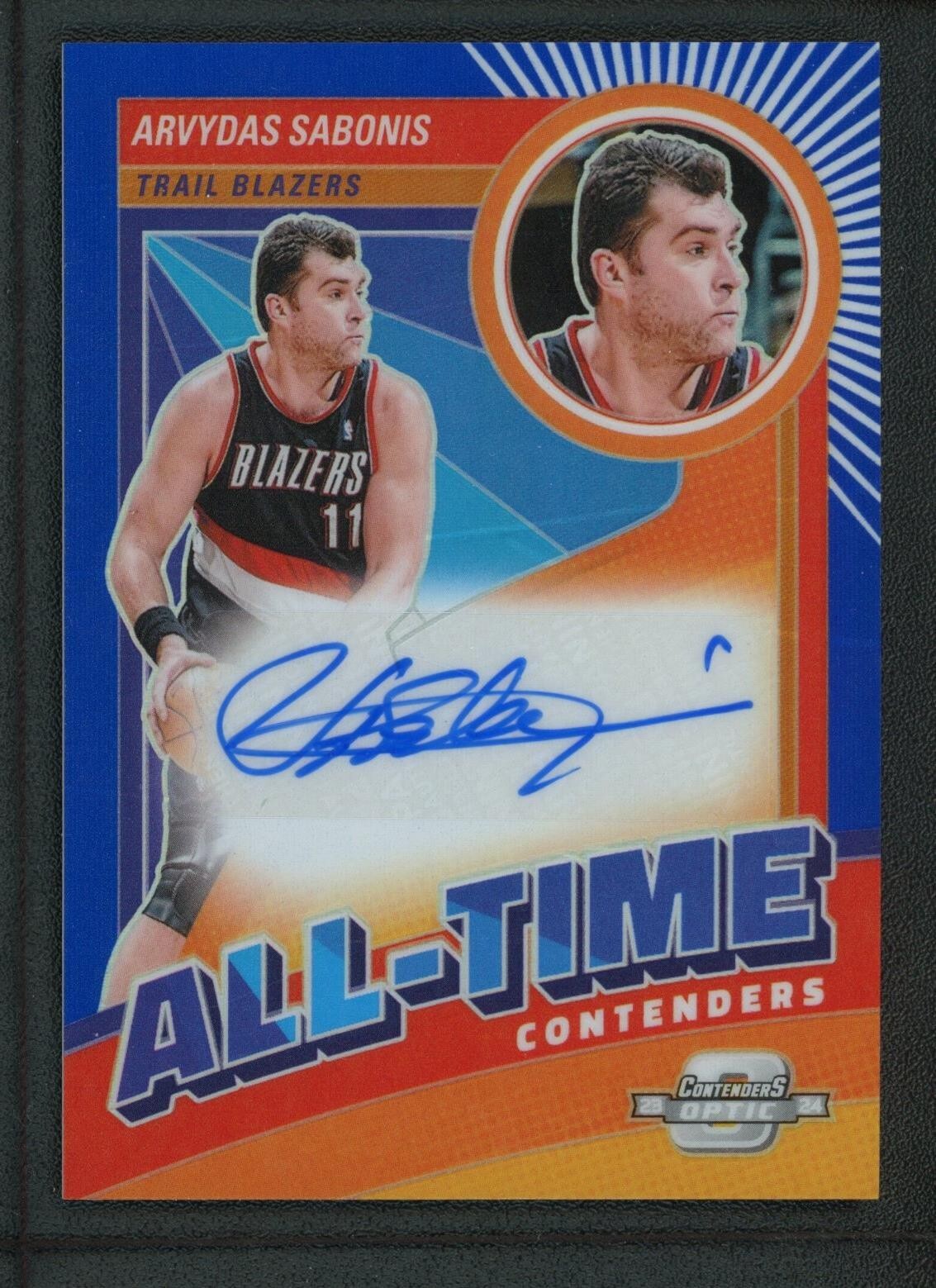 2023-24 ARVYDAS SABONIS 32/75 AUTO PANINI CONTENDERS OPTIC BLUE ALL TIME
