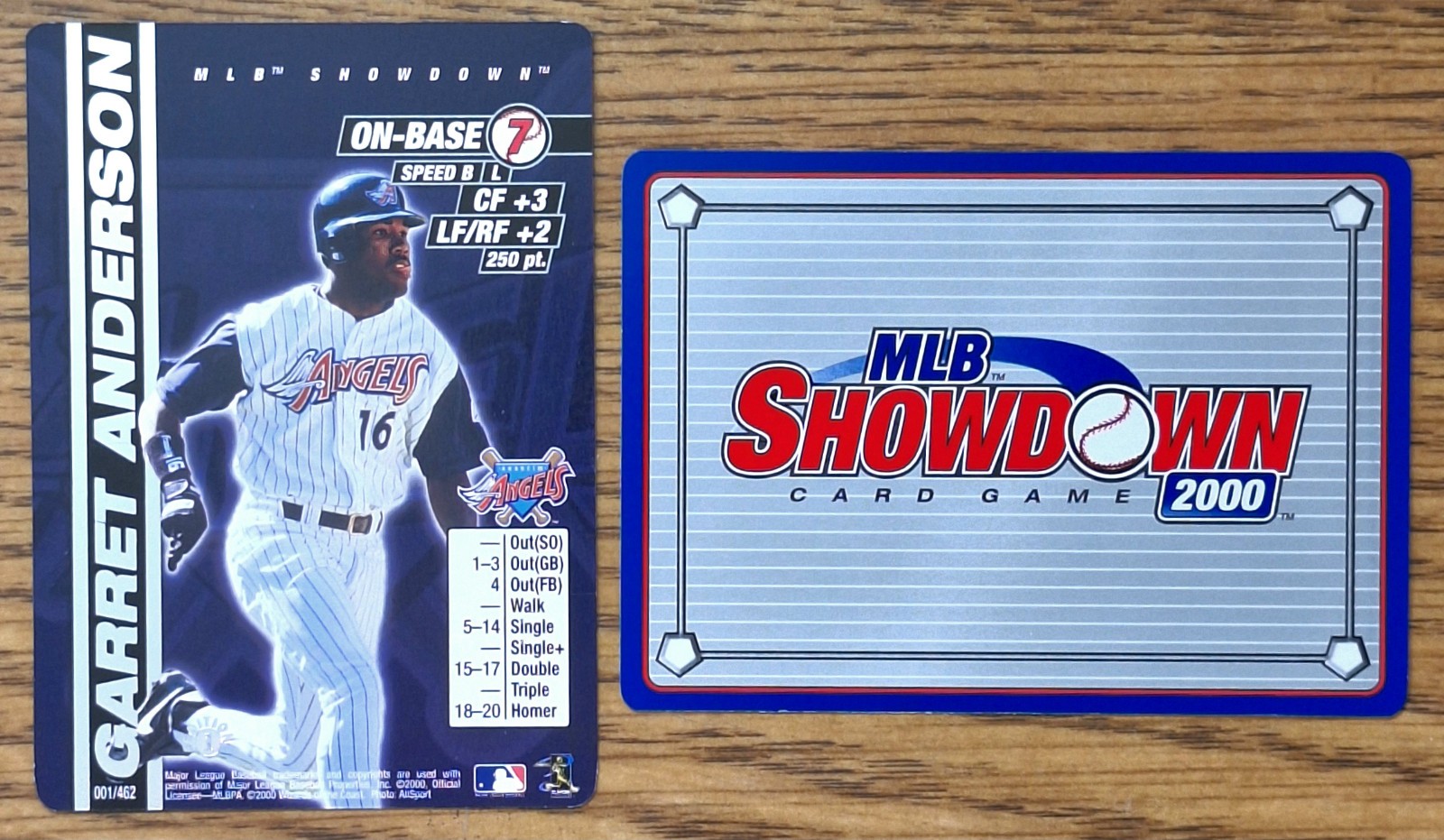 Garret Anderson Anaheim Angels 2000 MLB Showdown Baseball #001/462 1st Edition