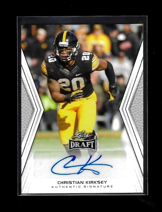 CHRISTIAN KIRKSEY Iowa Hawkeyes, Packers, Browns 2014 Leaf DRAFT Autograph RC