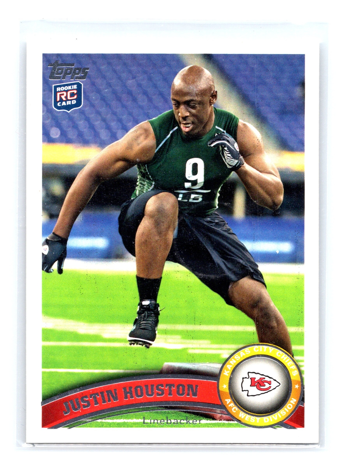 2011 Topps Football #251 Justin Houston Rookie RC Kansas City Chiefs