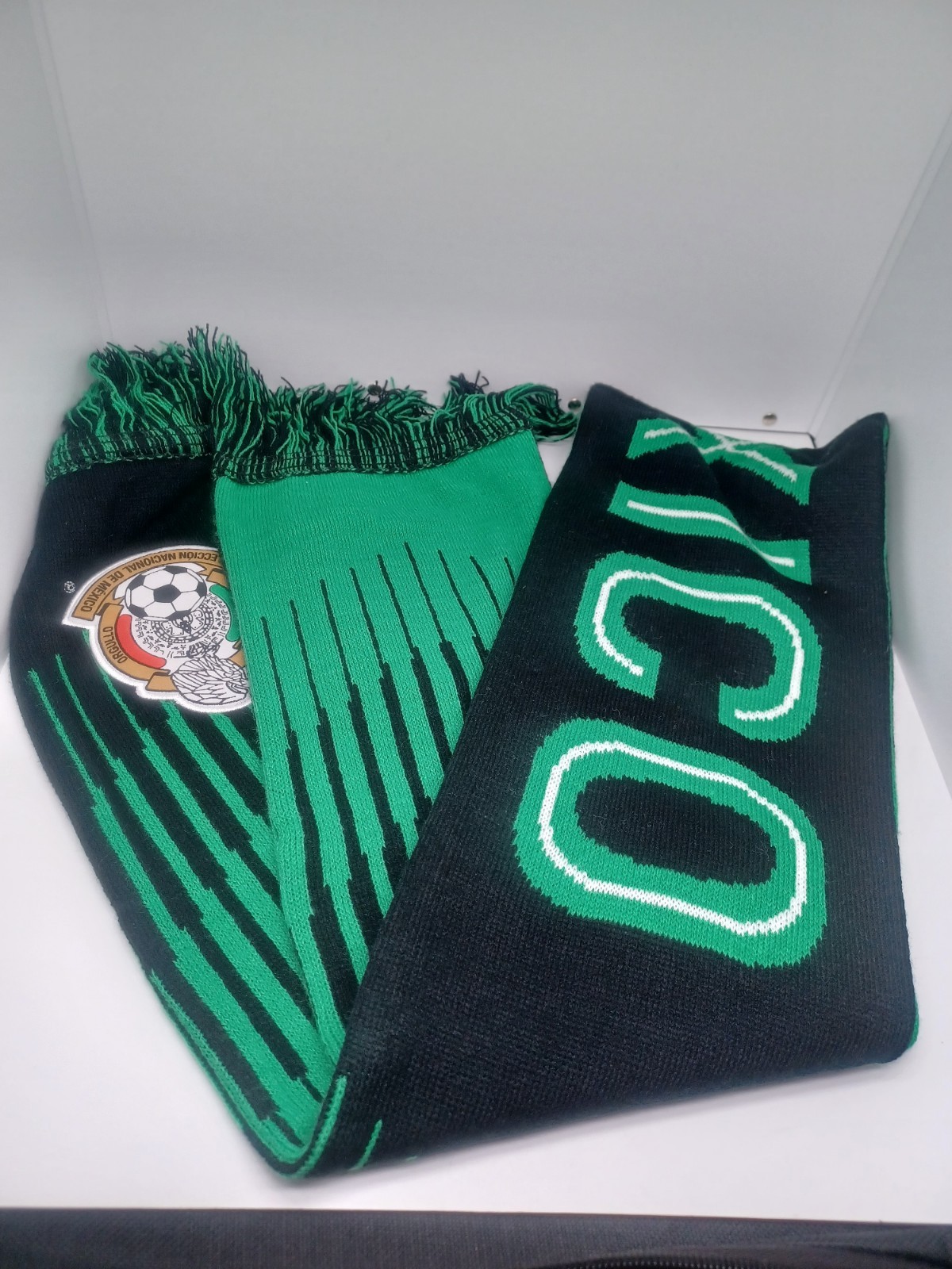 Rare Mexico National Team Soccer Fan Scarf Green Black – Reversible