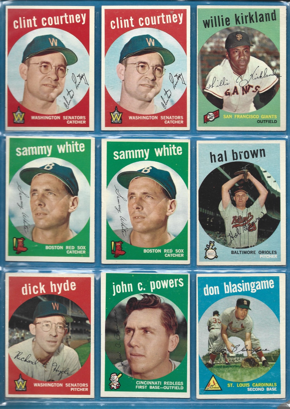 1959 Topps Baseball Common Players- Fill your set -Ex To Exmt – No Creases