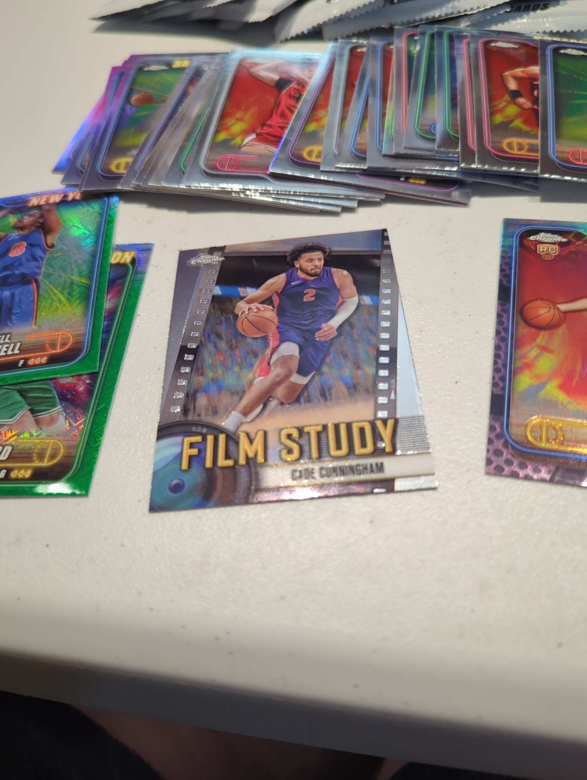 2024-25 Topps Chrome NBA Basketball Blaster Opened Box All 32 Cards Included