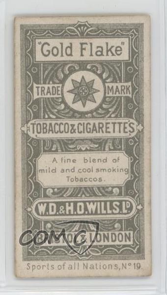1901 Wills Sports of all Nations Tobacco Gold Flake Back #19 19ba