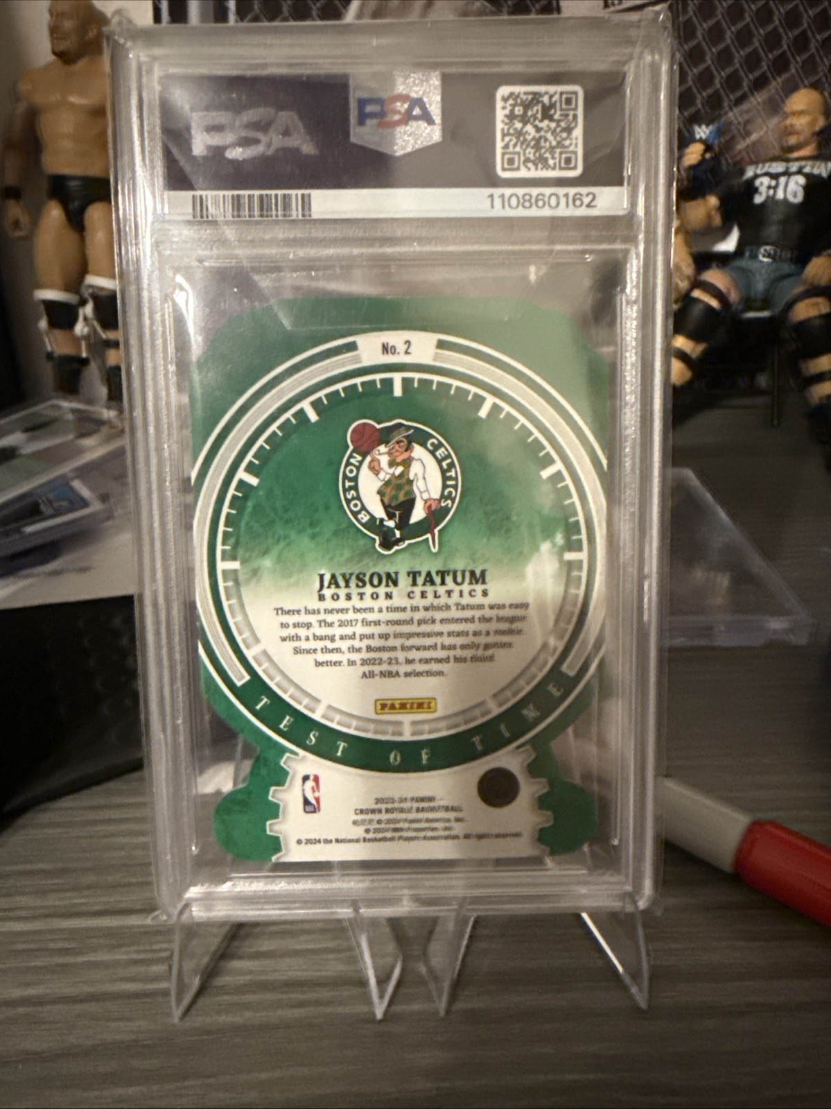 2023-24 Panini Crown Royale – Test of Time Jayson Tatum #2 Red /49 PSA 10 POP 1
