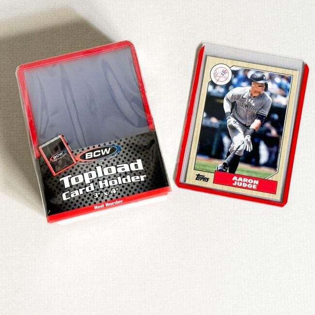 8 packs of 25 (200) BCW 3″ x 4″ Red Border Topload Standard Sized Card Holders