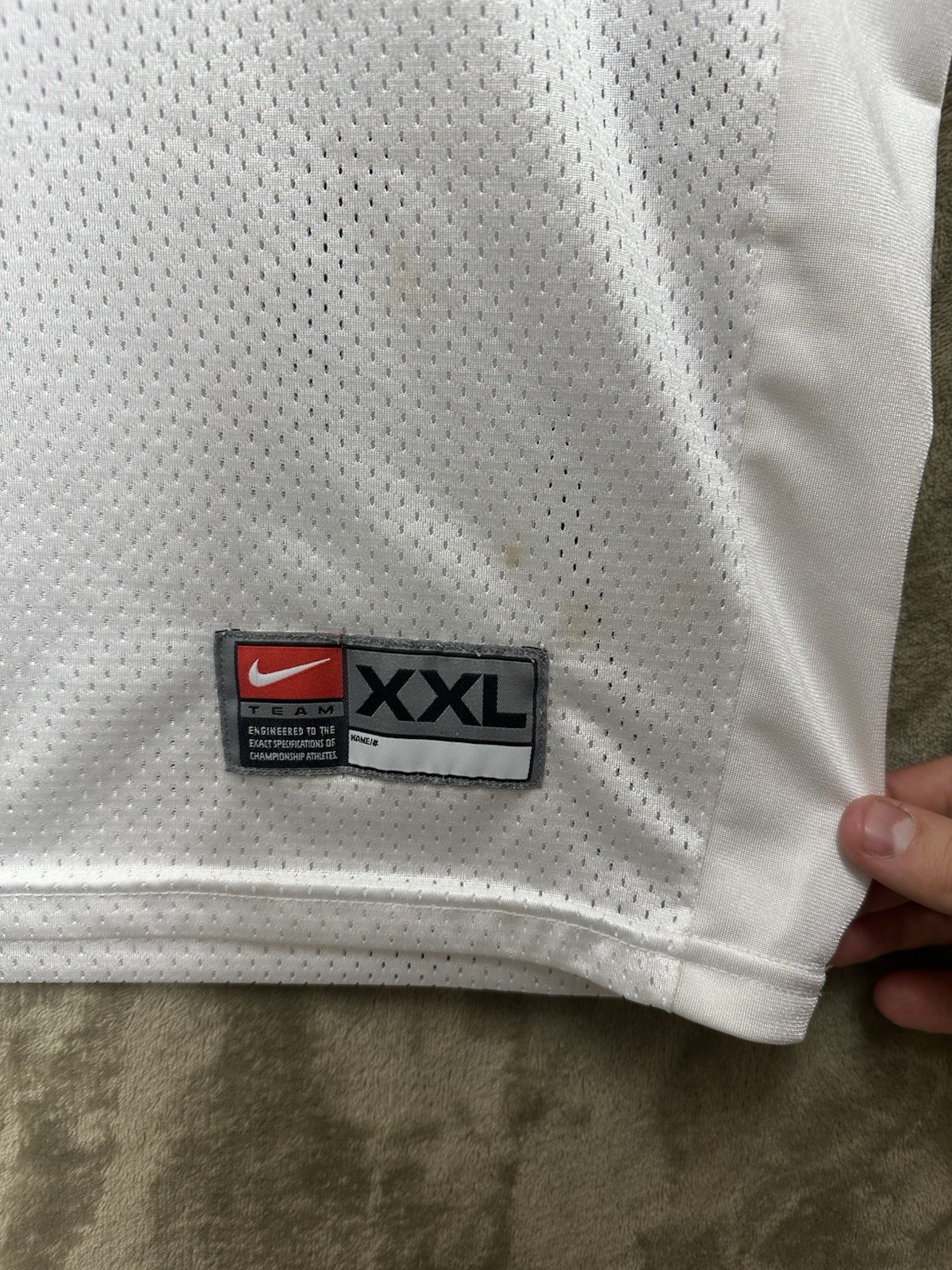 Solid White Any Team Blank Custom Jersey Mens XXL 2XL Nike Engineered practice