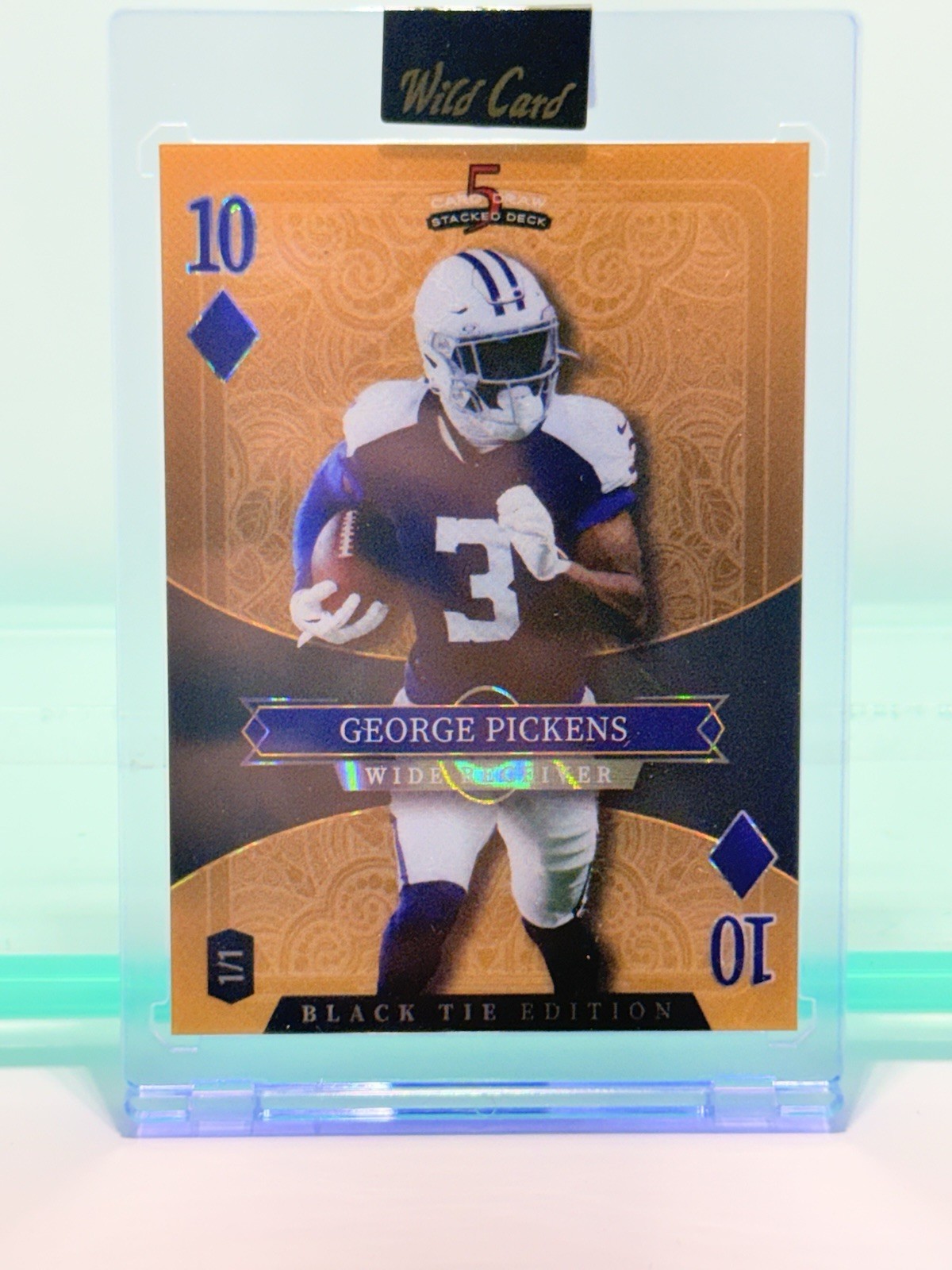 2026 Wild Card 5 Card Draw Stacked Deck Black Tie George Pickens Cowboys 1/1