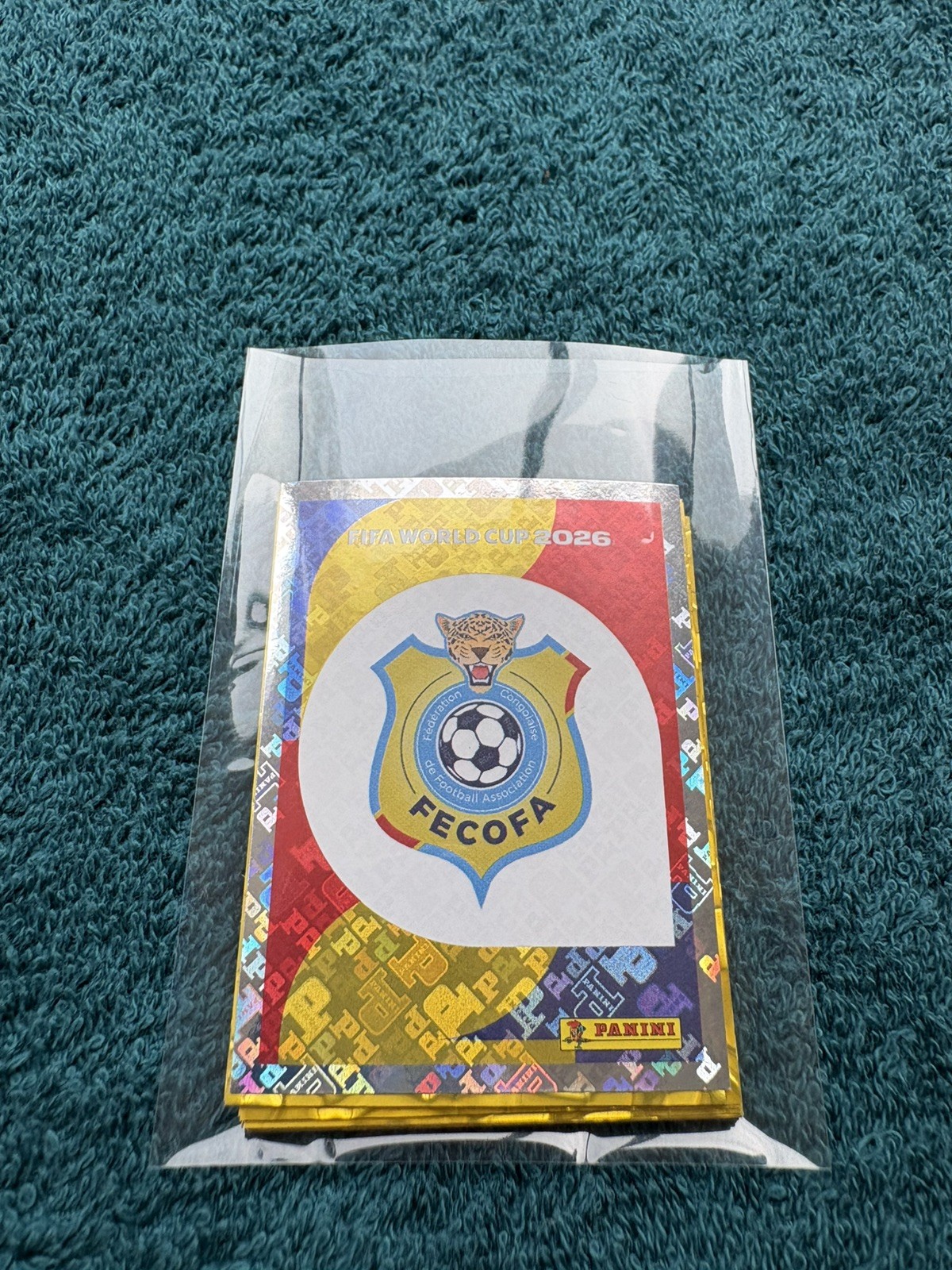 Panini FIFA World Cup 2026 Team Congo DR 🇨🇩 Gold Crumple Sticker 19 Card Lot