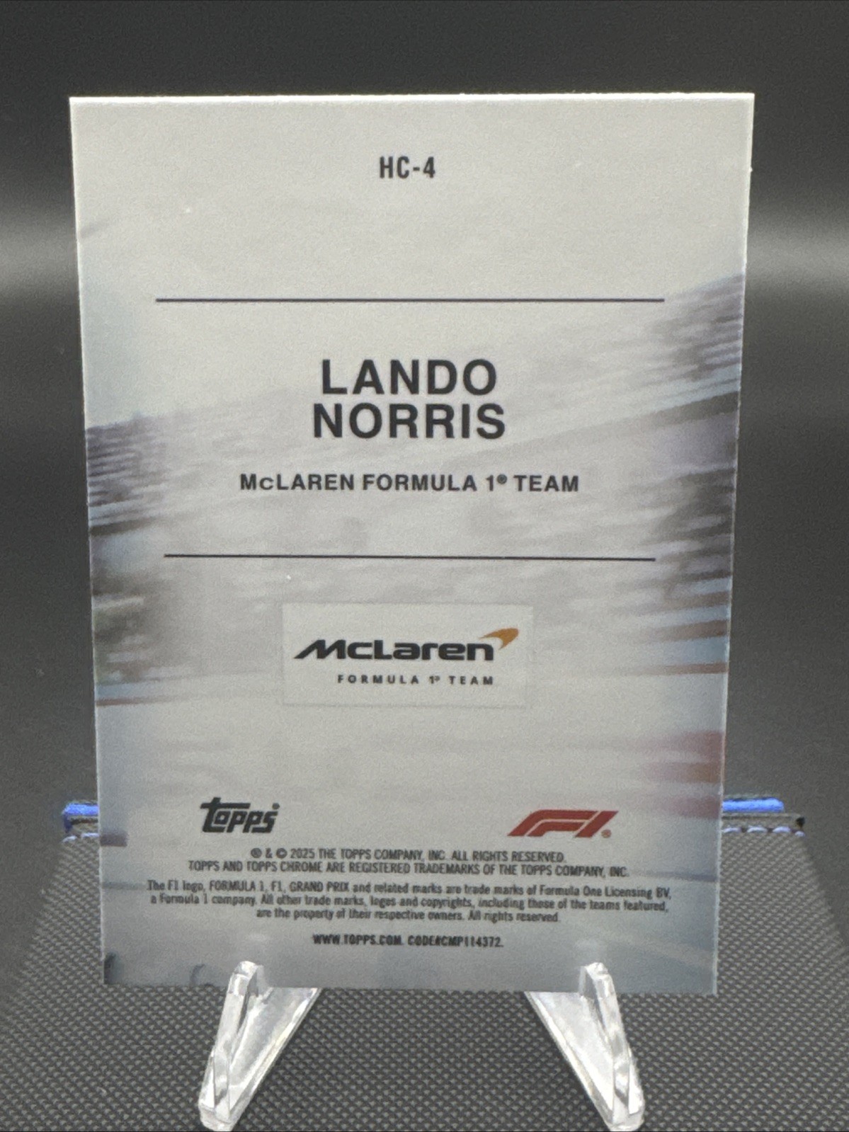 Lando Norris | Helmet Collection | 2025 Topps Chrome Formula 1 #HC-4