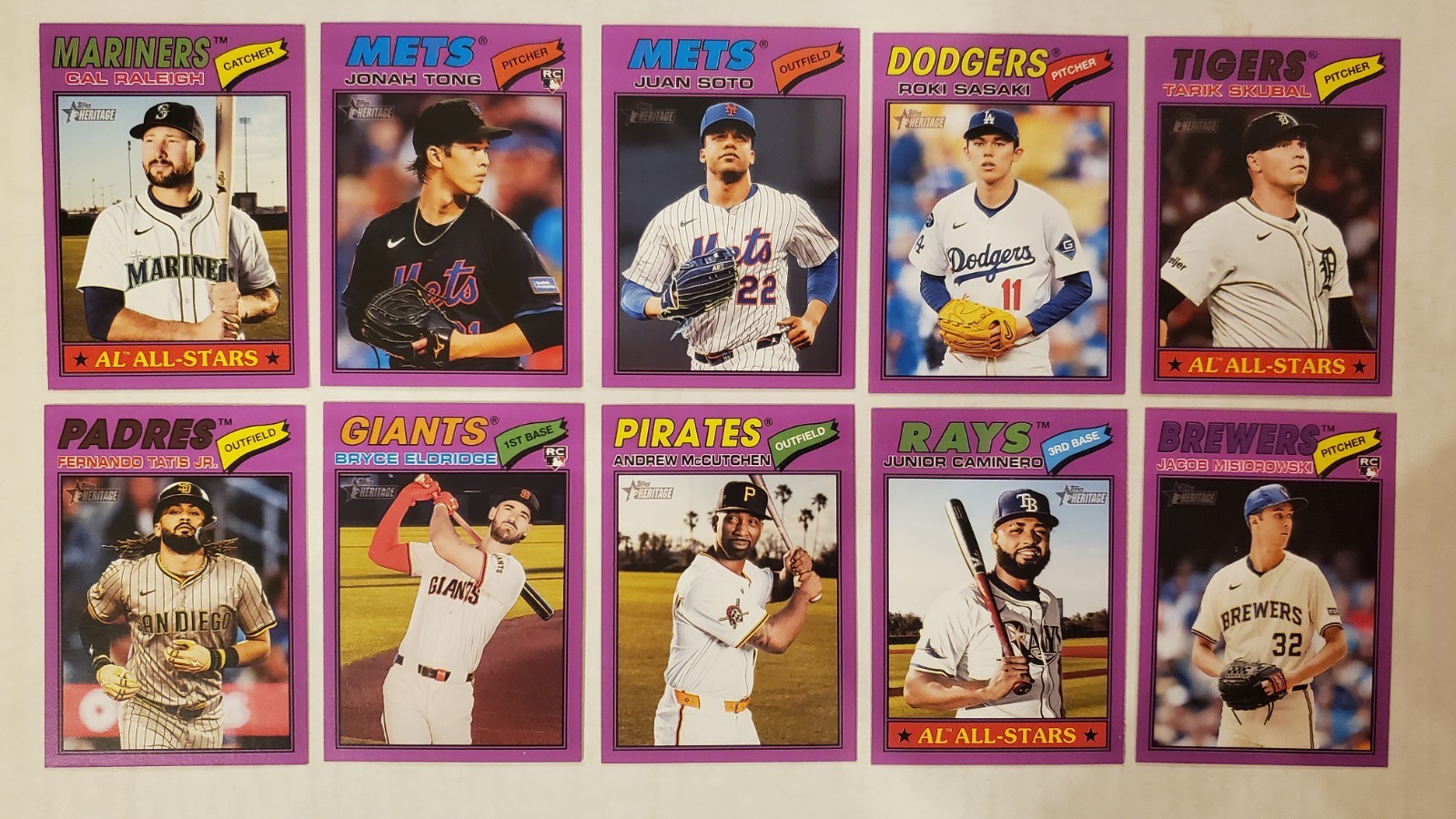 2026 Topps Heritage BASEBALL – LIGHT PURPLE PARALLELS – Card #s 1-400 – U Pick