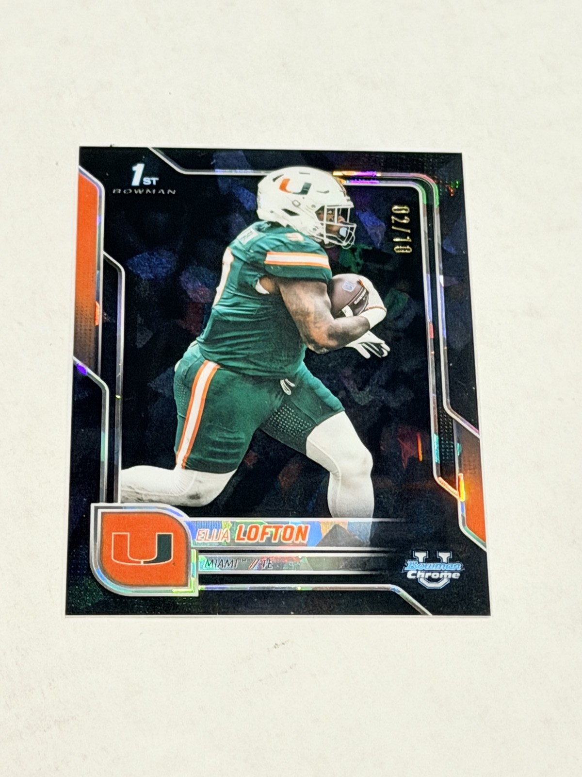 2025 Bowman University Chrome Elija Lofton Black Refractor Parallel/Variety