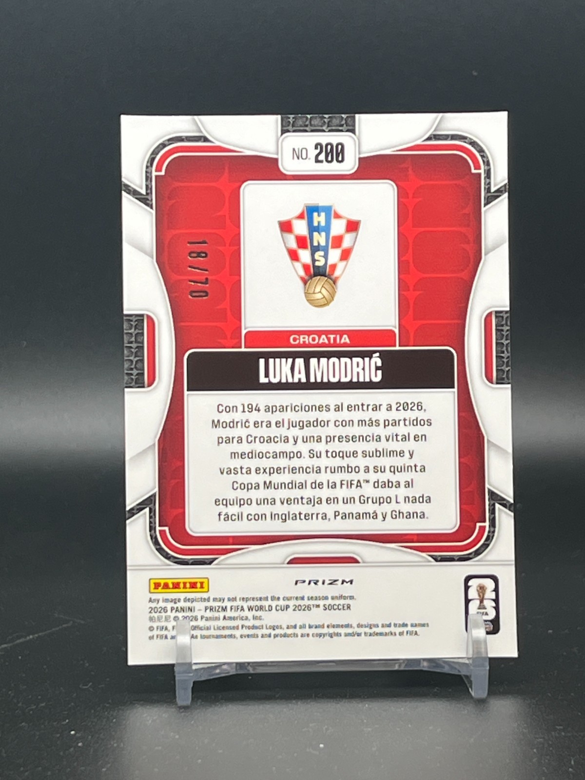 Luka Modric 2026 Panini Prizm FIFA World Cup Aguila Prizm #18/70 Croatia