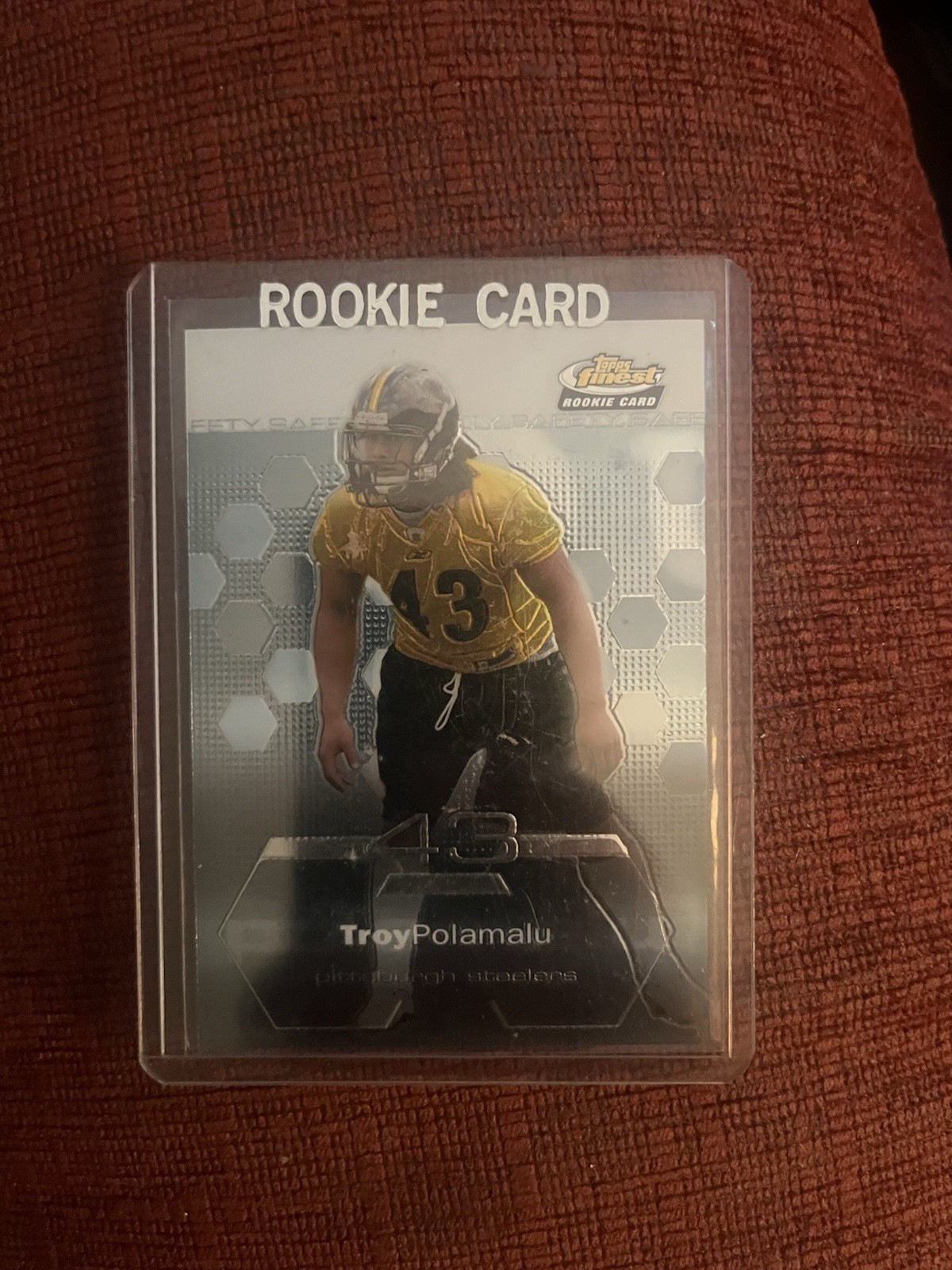 2003 Topps Finest – Troy Polamalu #61 (RC) Rookie Steelers Super Bowl Hof