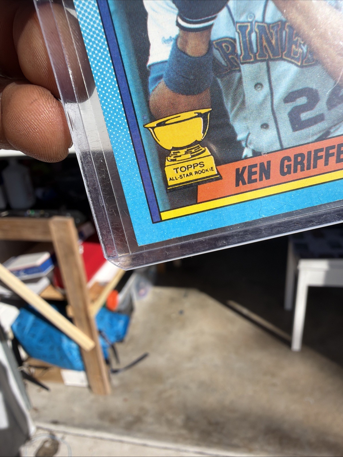 Topps Ken Griffey Jr. All-Star Rookie Mariners 1990 #336 Bloody Scar Variant!