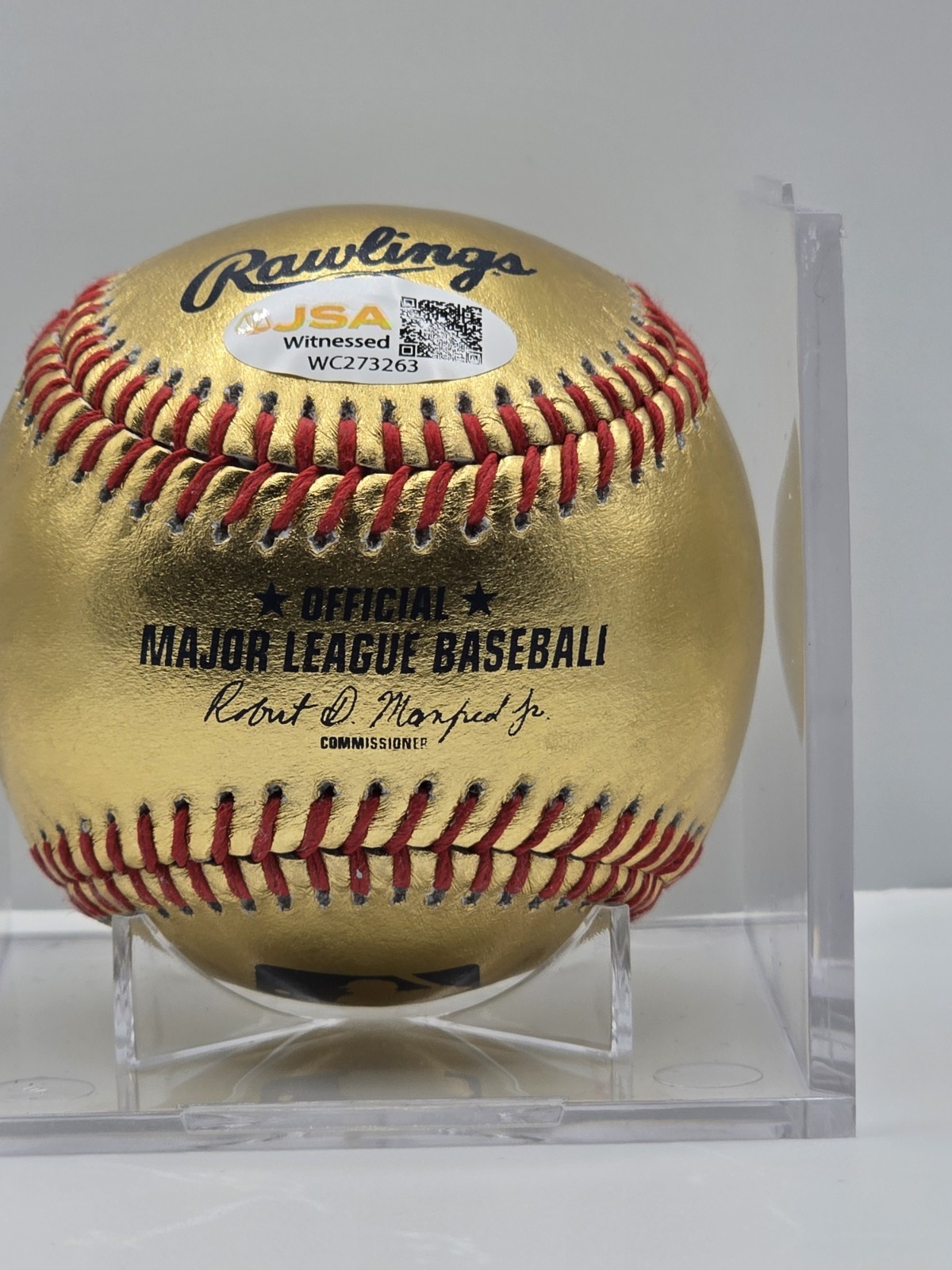 Brett Baty Signed Gold MLB Baseball ⚾ JSA COA Autographed NY Mets Star Auto 🔥