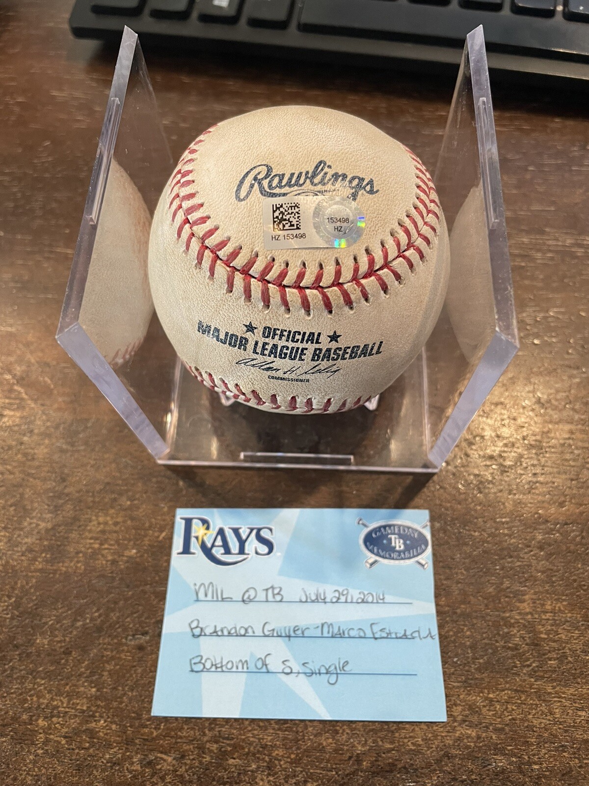 Brewers Vs Rays 7/29/14 MLB Authentic Game Ball Brandon Buyer Single Vs Estrada