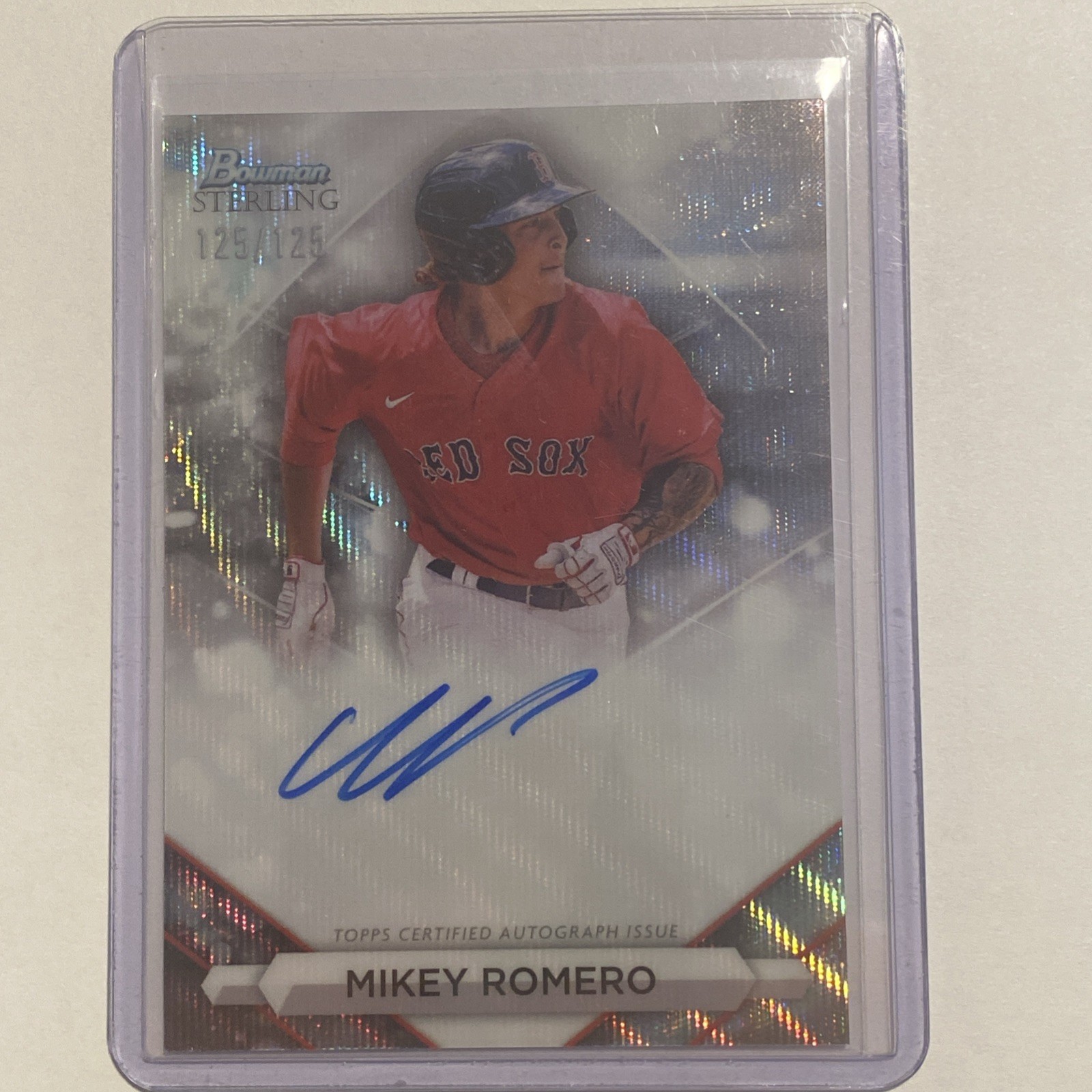 2023 Bowman Sterling – Prospect Autographs Mikey Romero #PA-MR Wave /125 Red Sox