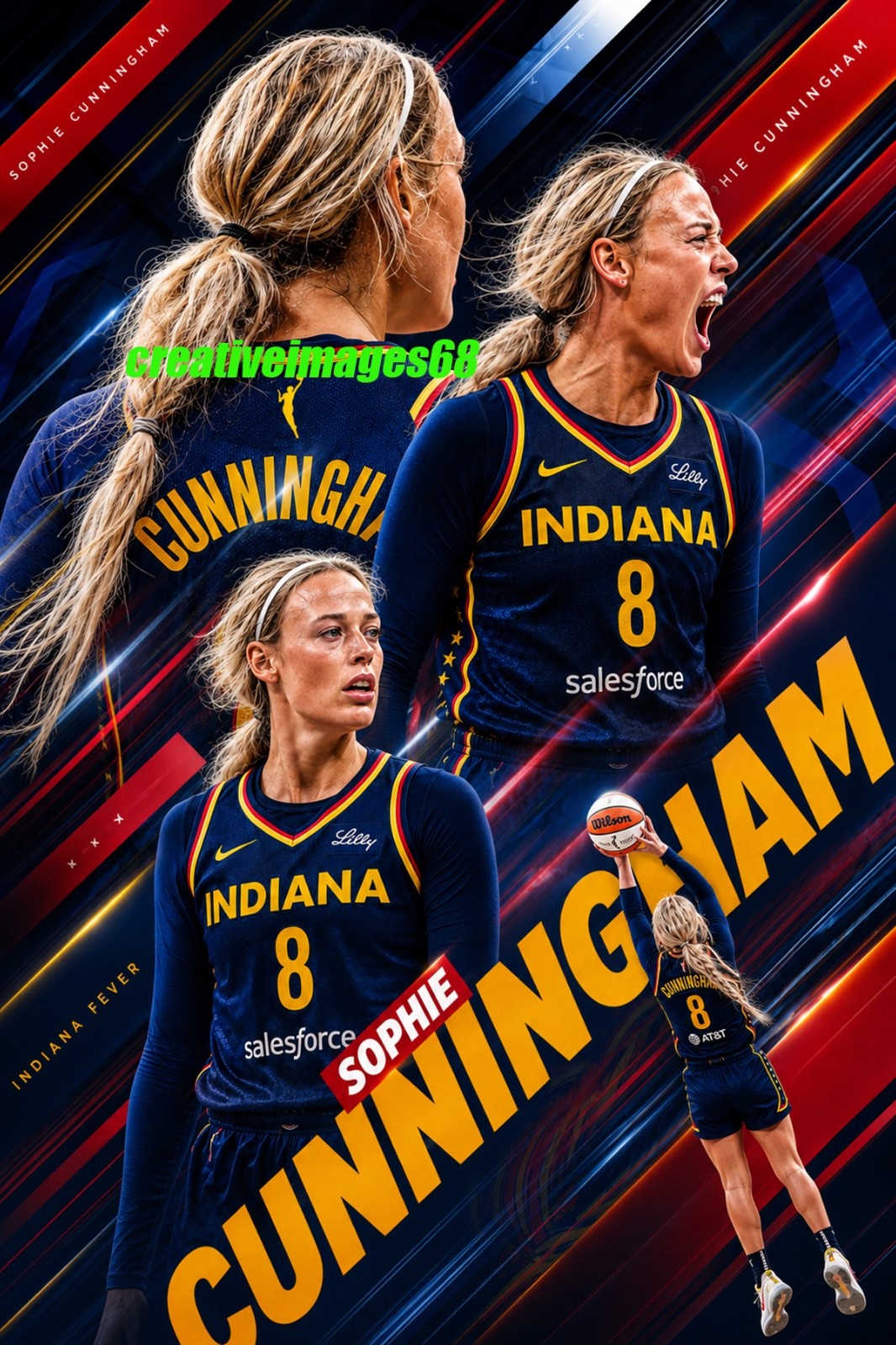 Sophie Cunningham WNBA Indiana Fever 4×6 GLOSSY PHOTO- Enforcer!
