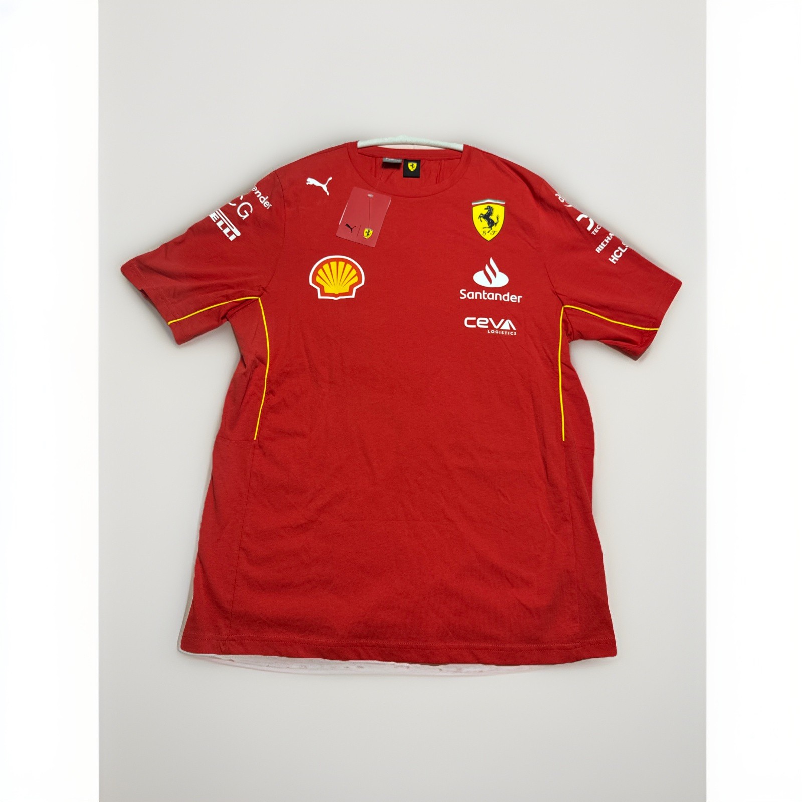 Scuderia Ferrari Puma Team Tee, Medium – Official Licensed F1 Shirt – Red NEW