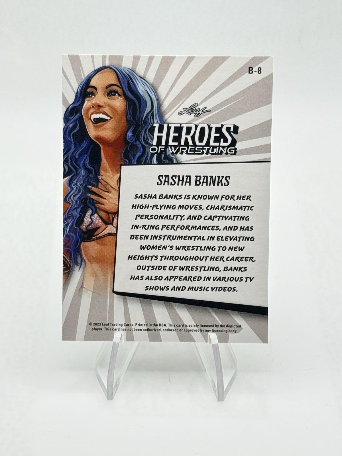 2023 Leaf Heroes of Wrestling Sasha Banks WWE #B-8 Green Variation