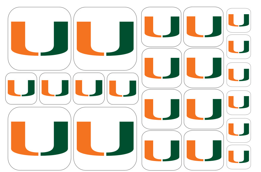 Miami Hurricanes Team Stickers – Multiple Size and Material Options