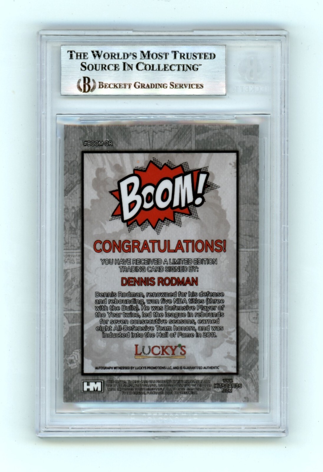 Dennis Rodman 2024 Hits Memorabilia BOOM Silver Signed BGS BAS Auto Bulls