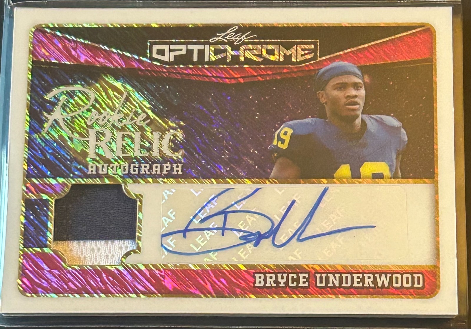 BRYCE UNDERWOOD 2025 LEAF OPTICHROME PINK SHIMMER PATCH AUTO SP 8/8