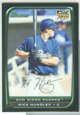 Nick Hundley San Diego Padres 2008 Bowman Draft