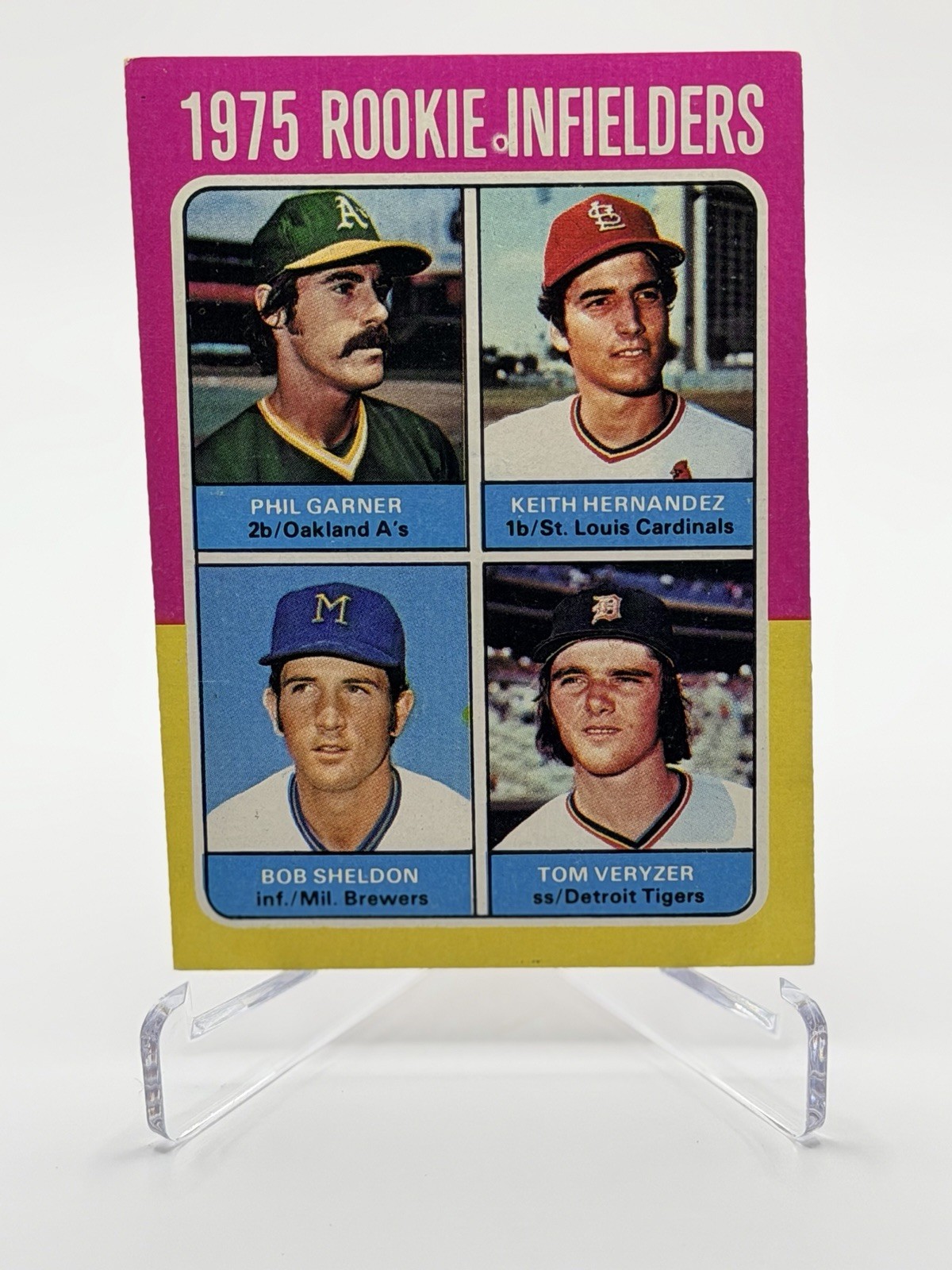 1975 Topps -Rookie Infielders Keith Hernandez ERR BT R, Phil Garner, Tom Veryzer
