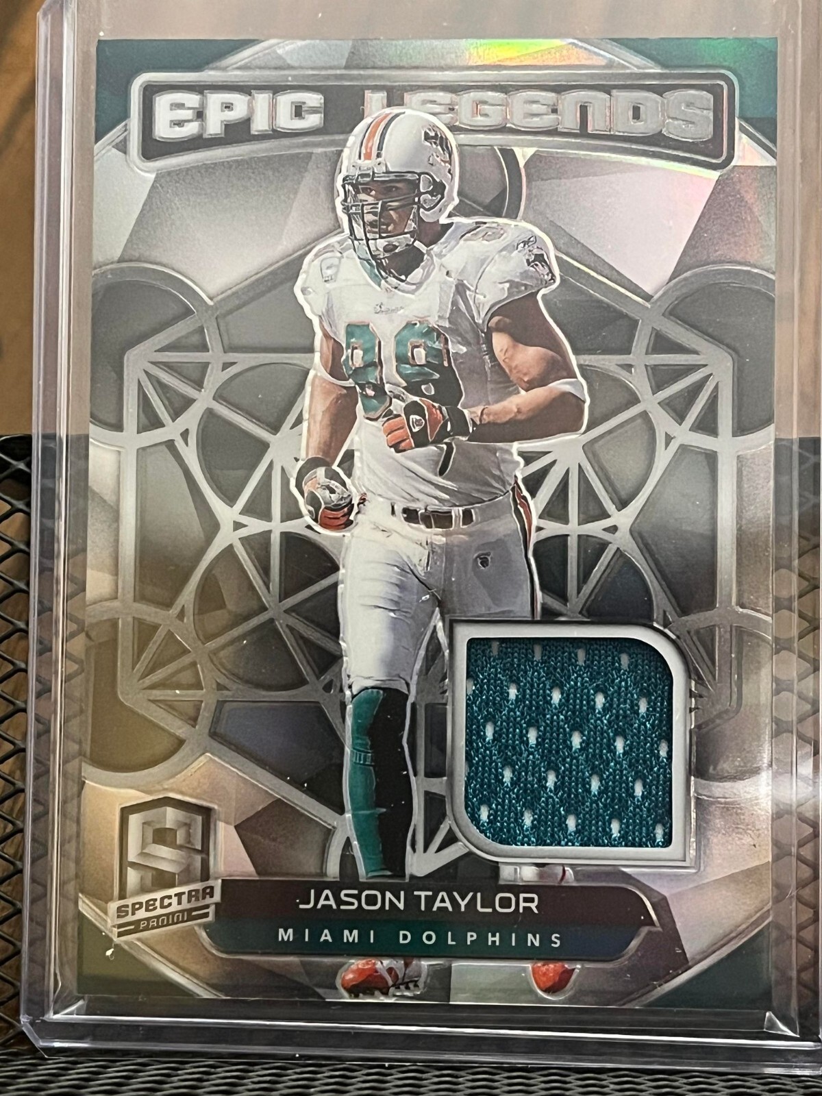 JASON TAYLOR 2020 SPECTRA EPIC LEGENDS MIAMI DOLPHINS HOF JERSEY PATCH RELIC /99