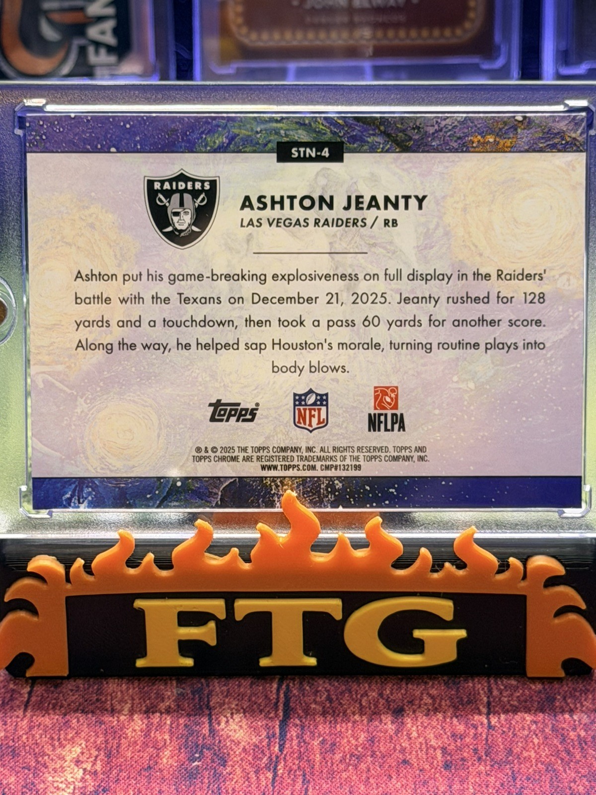 Topps 2025 Cosmic Chrome Ashton Jeanty Stars in the Night Rookie STN-4 Raiders