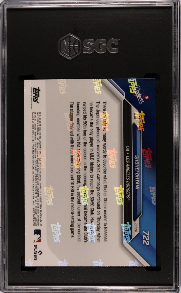 2024 SHOHEI OHTANI Topps Now #722 – 1st 50/50 Player in MLB History- SGC 8 NM MT