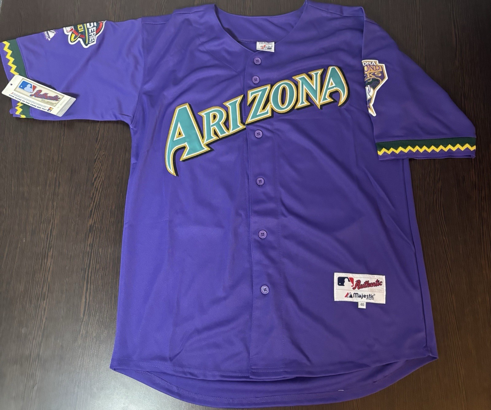 SALE Retro Randy Johnson 2001 Arizona Diamondbacks Men’s World Series Jersey