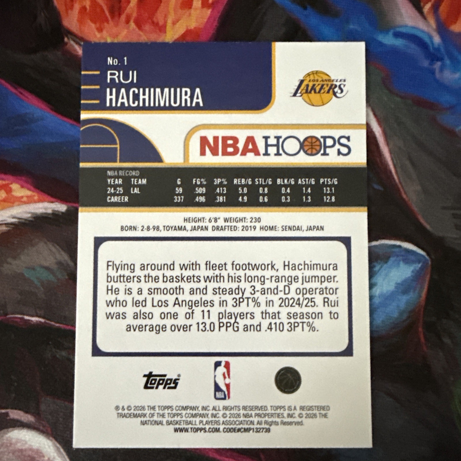 2025-26 Topps NBA Hoops Rui Hachimura Green #1 Los Angeles Lakers 47/75