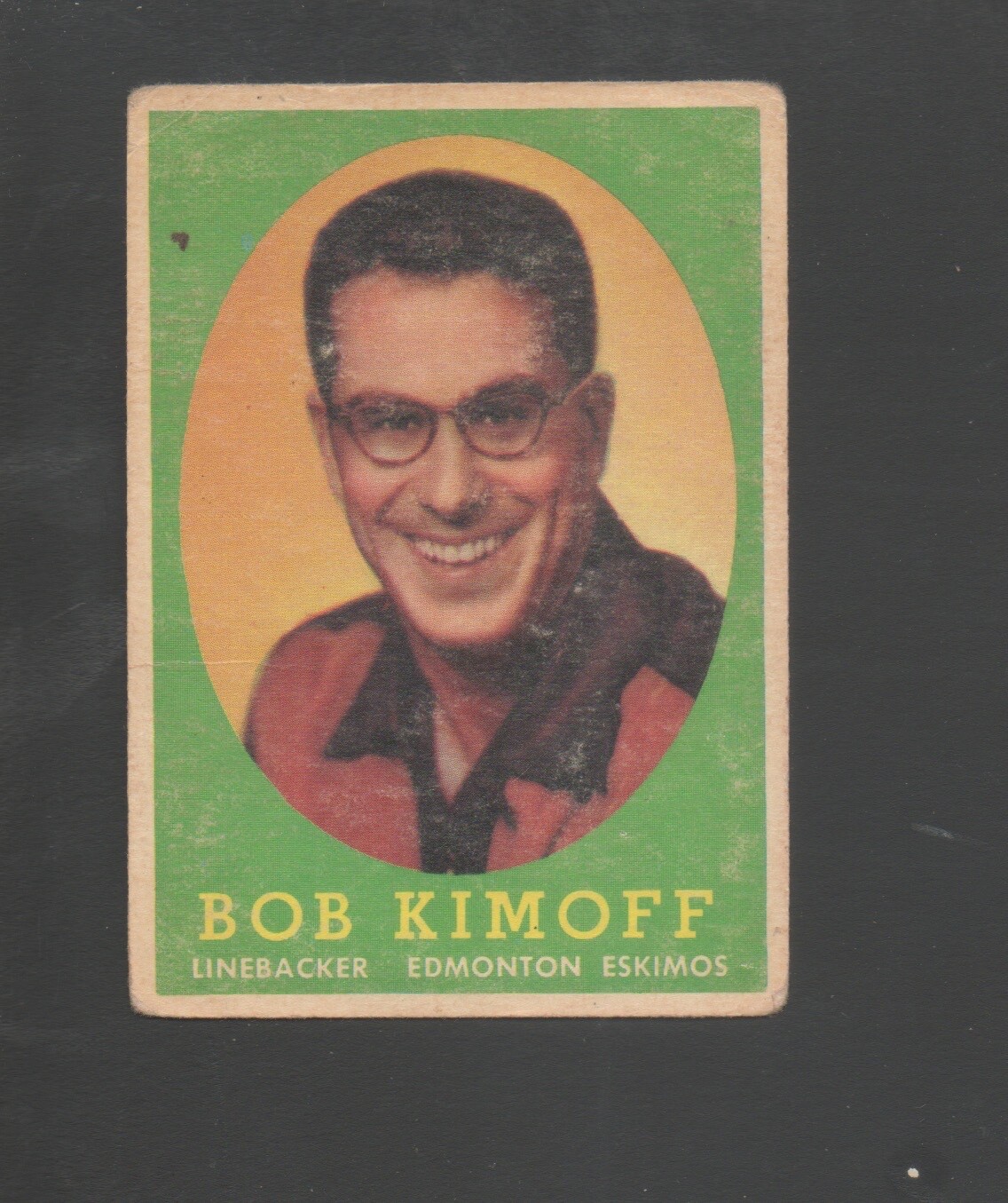 1958 Topps CFL Canadian Football Card #75 Bob Kimoff -Edmonton Eskimos G-Vg Card