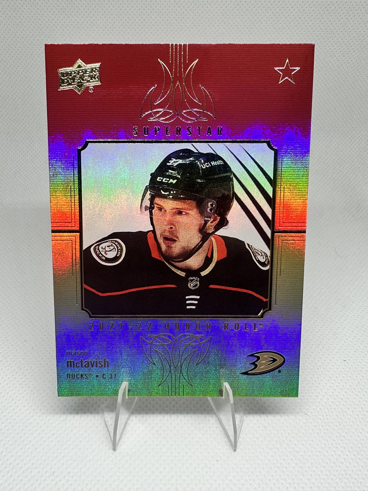 2021-22 Upper Deck Series 2 – Honor Roll Mason McTavish #HR-66 Red Rainbow (RC)