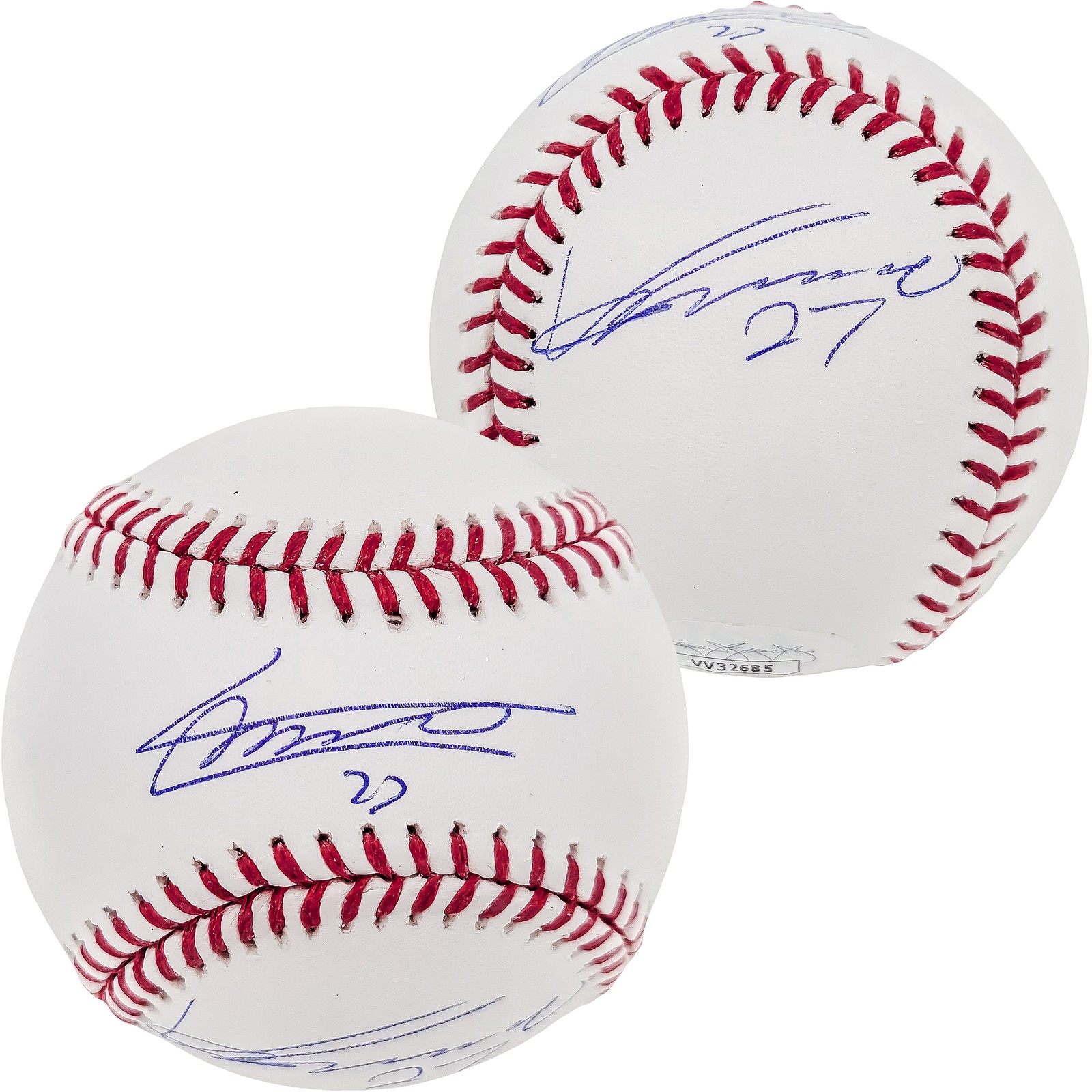 Vladimir Guerrero Jr. & Vladimir Guerrero Sr. Signed MLB Baseball JSA