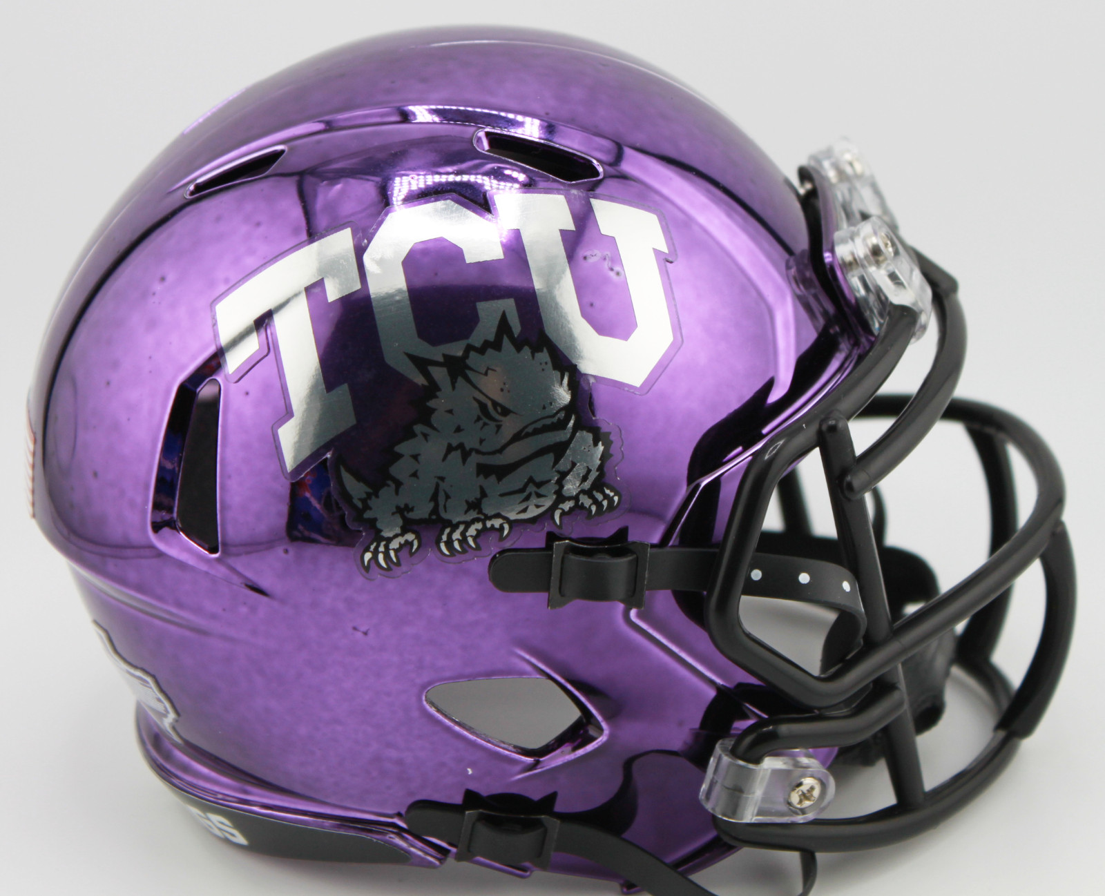 Texas Christian TCU Horned Frogs Custom Chrome Riddell Mini Helmet