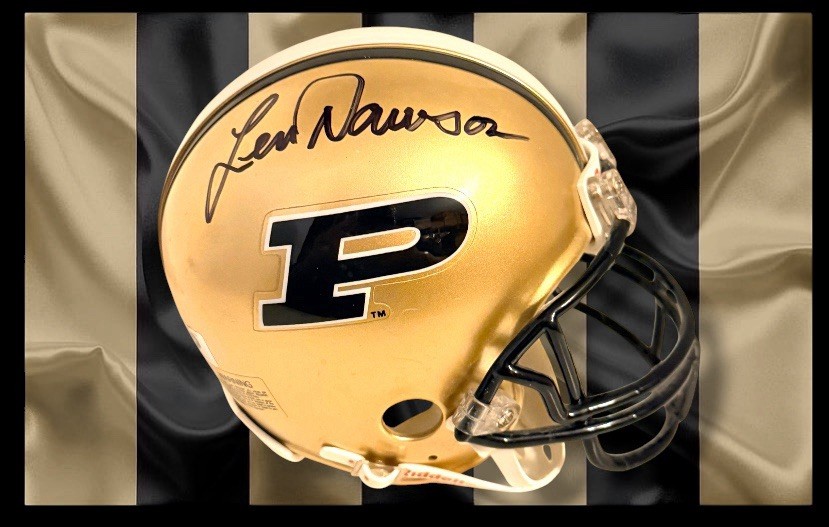 BOB GRIESE & LEN DAWSON AUTOGRAPHED SIGNED BOILERMAKERS MINI HELMET wAP/COA