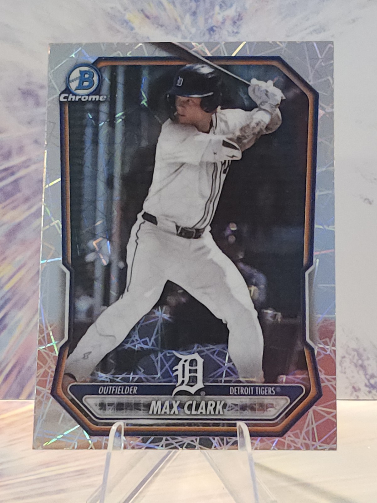 2026 Bowman Chrome Baseball #BCP-2 Max Clark Lazer Refractor Detroit Tigers