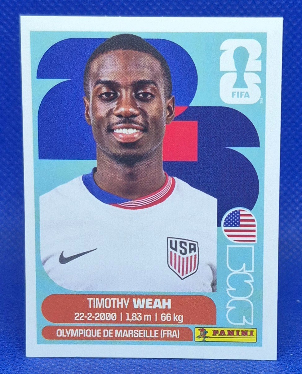 2026 Panini FIFA World Cup Sticker Timothy Weah #USA 12 – United States