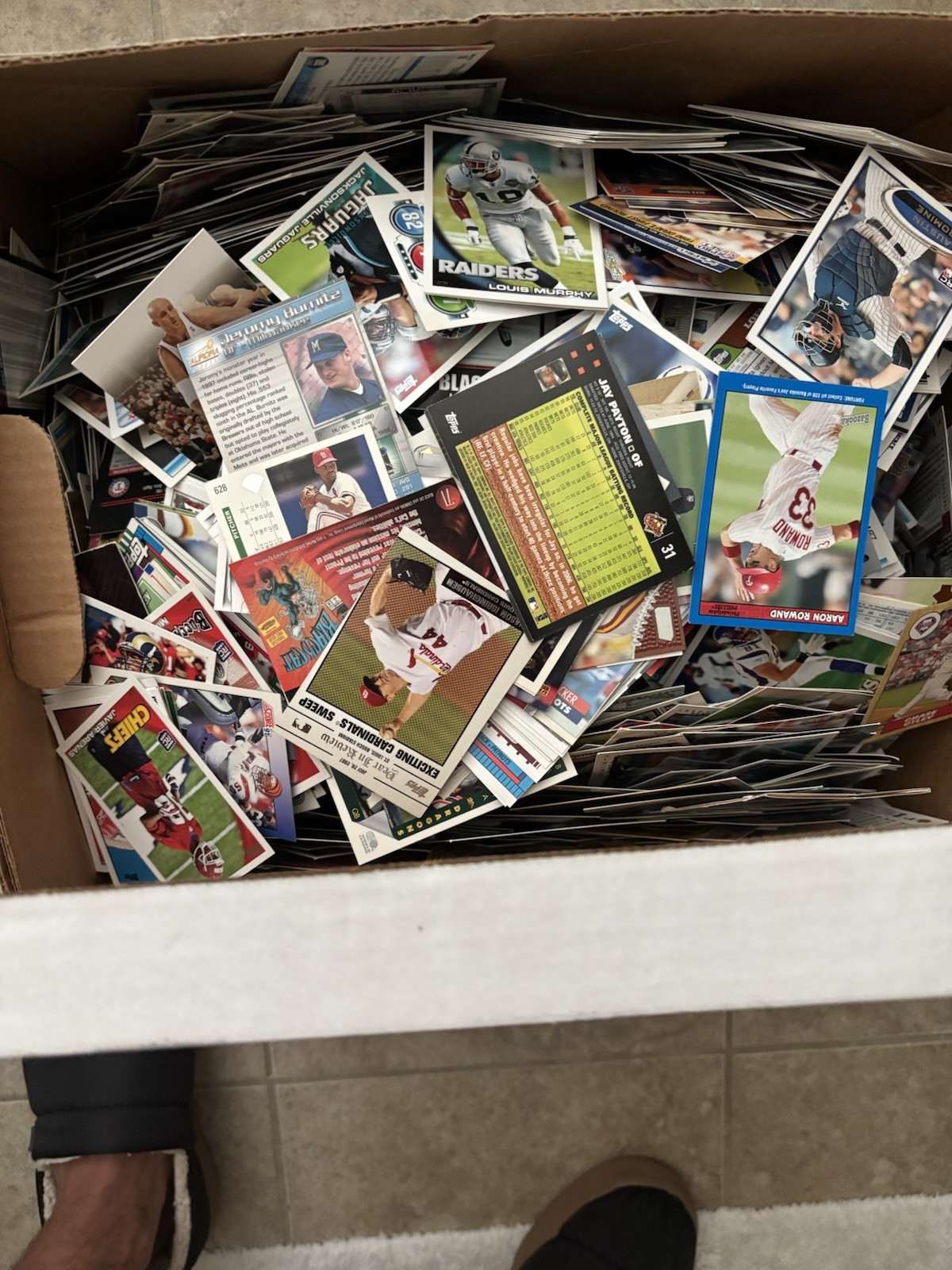 Huge Box Of Vintage Sports Cards Baseball/Football/Baskeball (17 pounds total)