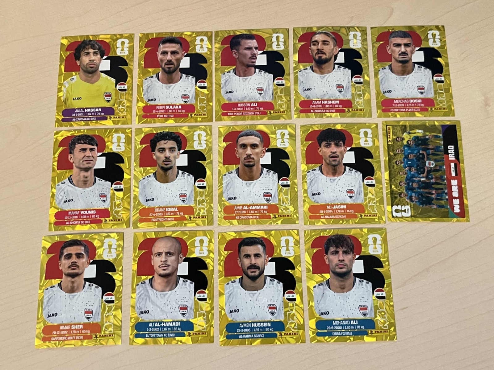 Panini World Cup 2026 Gold Crumple Stickers – Iraq (US version)
