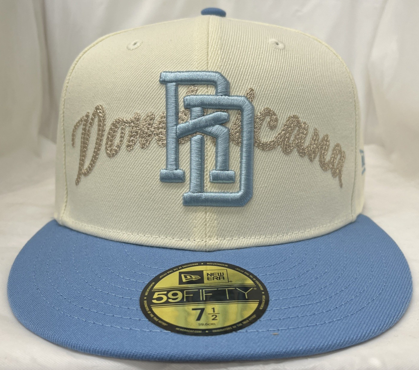 Dominican Republic New Era 59FIFTY 7 1/2 Fitted Cap Hat Blue & White