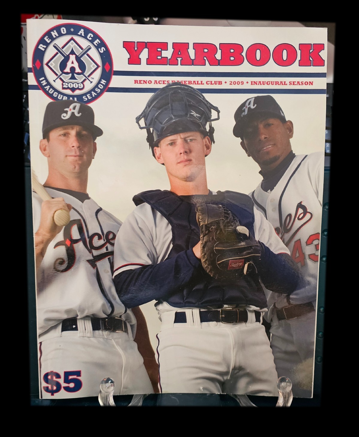 Reno Aces 2009 Inaugural Yearbook (RARE) & ticket & 2 autographed baseballs