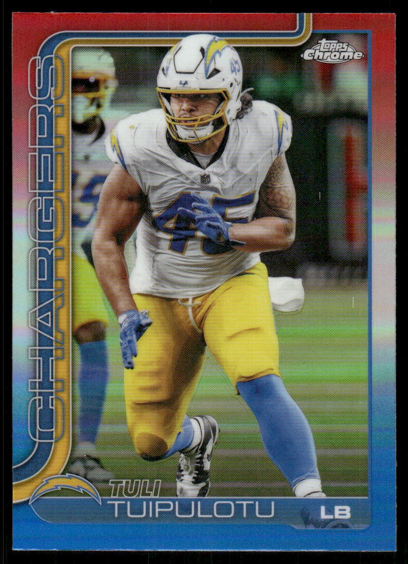 2025 Topps Chrome Red White and Blue Refractors #163 Tuli Tuipulotu – FB